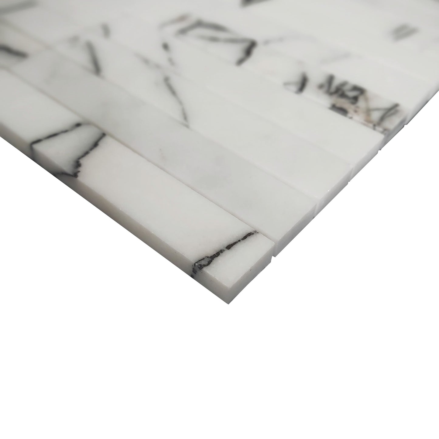 Lilac Marble 1x6 Stacked Mosaic Tile Honed