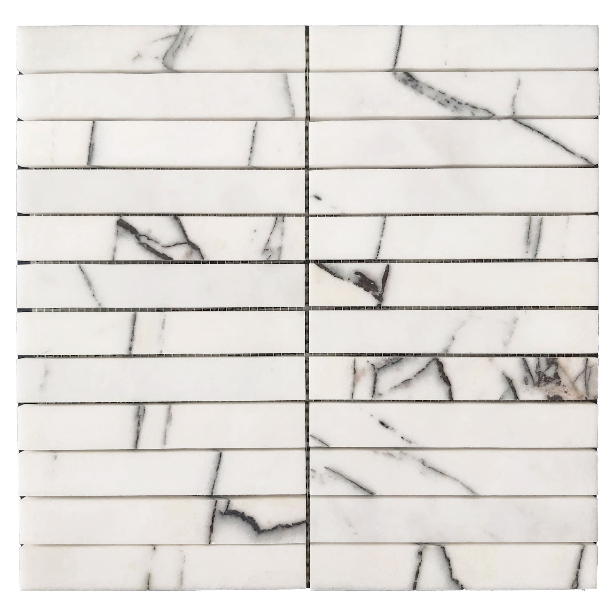 Lilac Marble 1x6 Stacked Mosaic Tile Honed