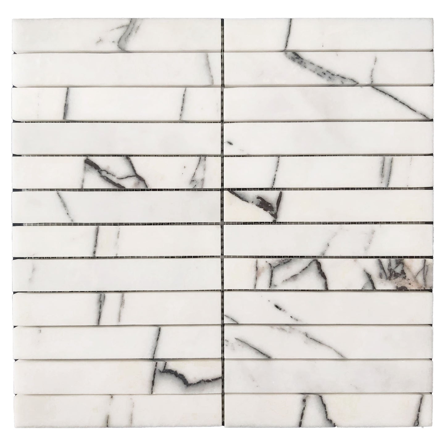 Lilac Marble 1x6 Stacked Mosaic Tile Polished