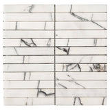 Lilac Marble 1x6 Stacked Mosaic Tile Polished