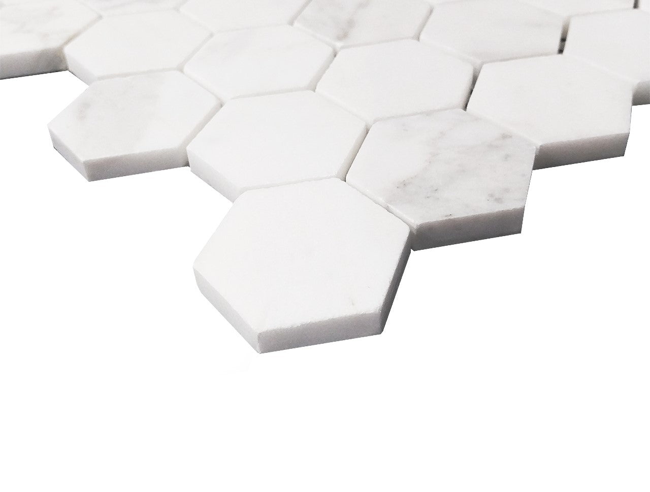 Calacatta Gold Italian Marble 2" Hexagon Mosaic Tile Honed