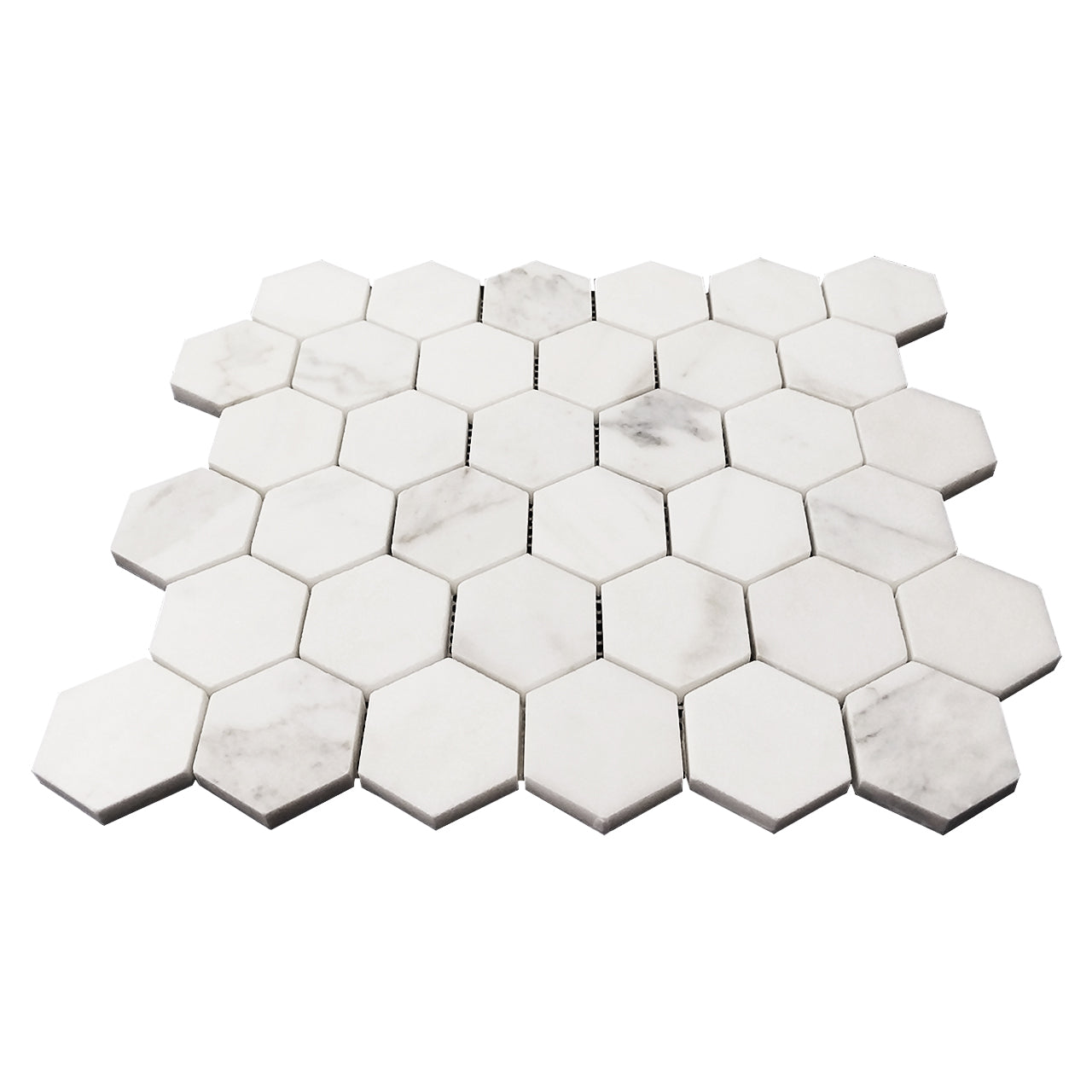 Calacatta Gold Italian Marble 2" Hexagon Mosaic Tile Honed