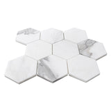Calacatta Gold Italian Marble 4" Hexagon Mosaic Tile Polished