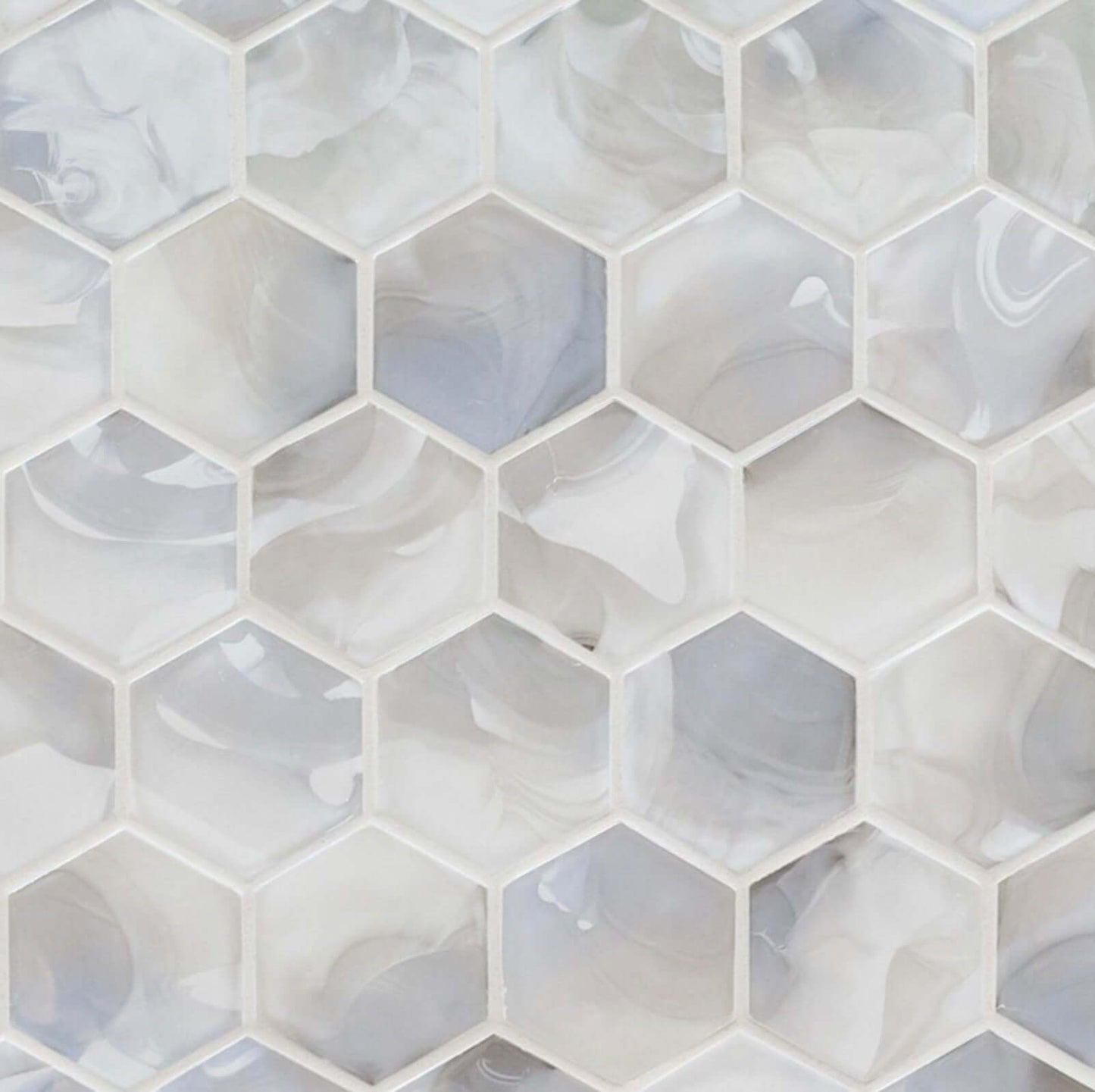 Akoya Pearl 3” Hexagon Mosaic Tile
