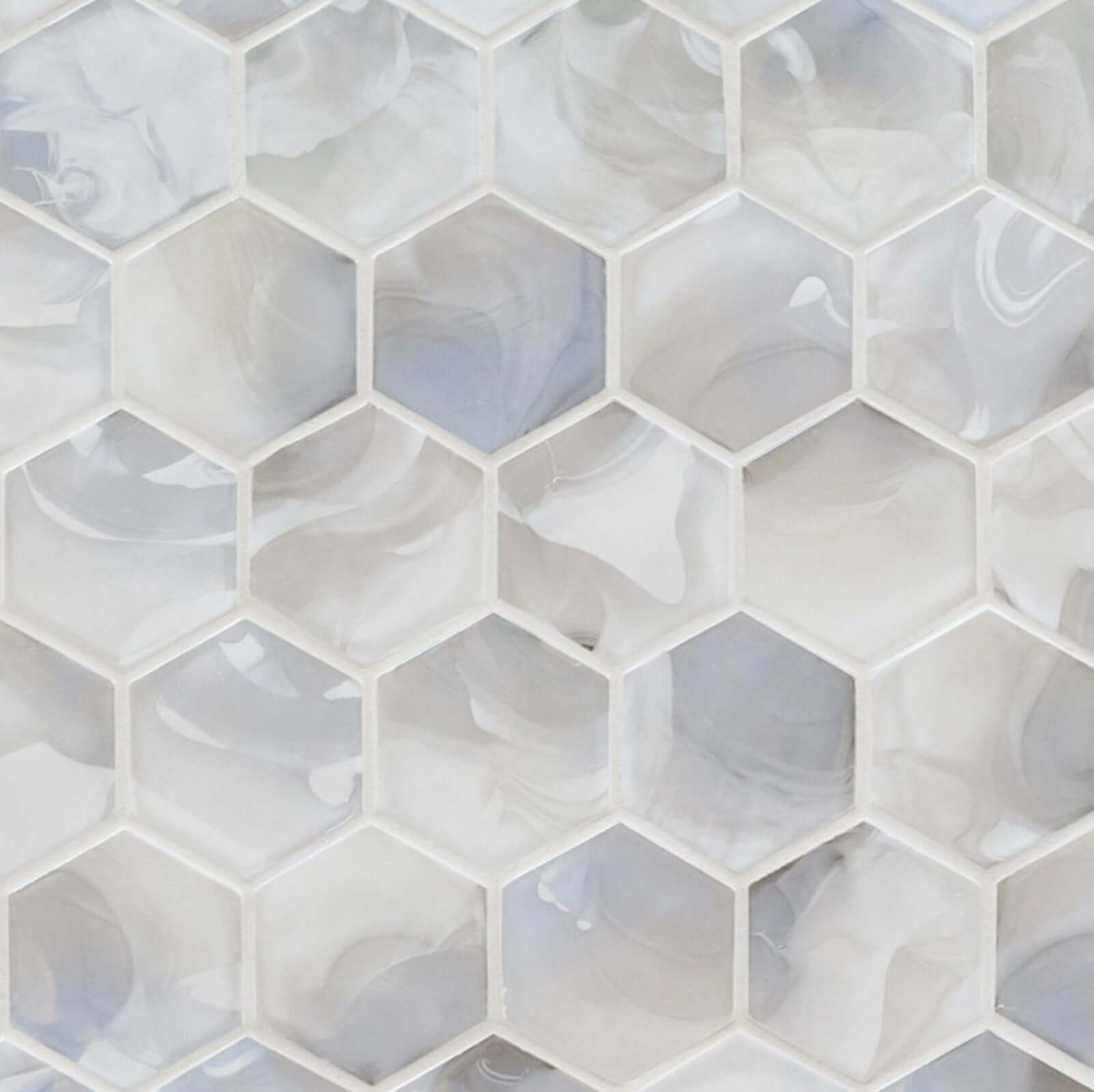 Akoya Pearl 3” Hexagon Mosaic Tile