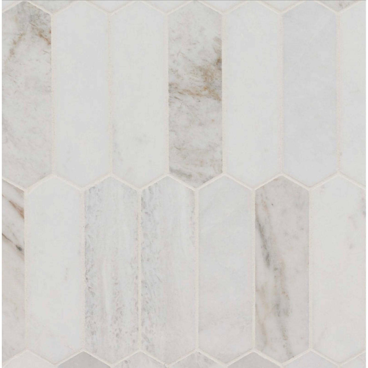 Arabescato Calacatta White Picket Honed Mosaic