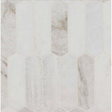 Arabescato Calacatta White Picket Honed Mosaic