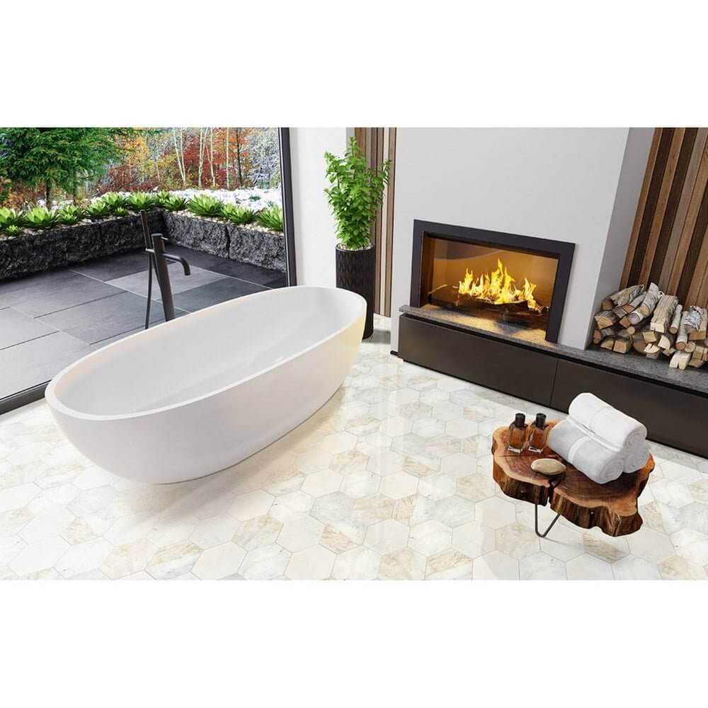 Arabescato Venato 8” Hexagon Honed