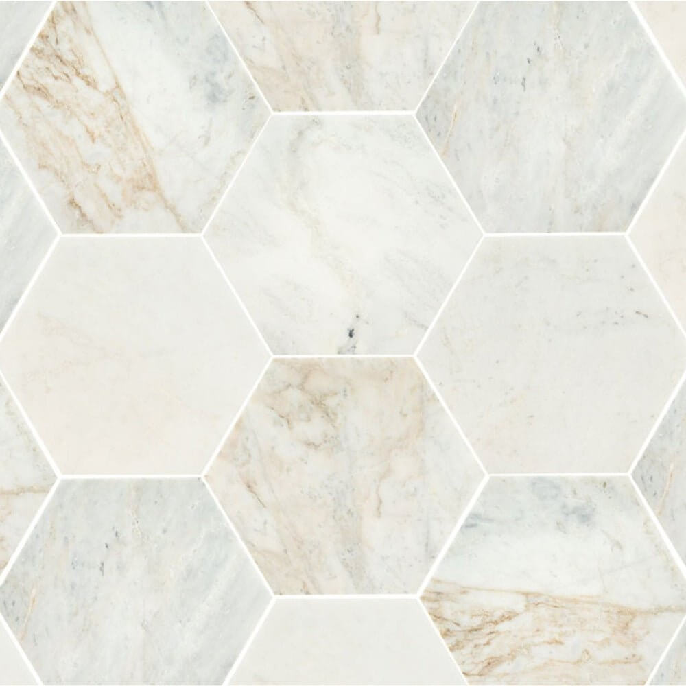 Arabescato Venato 8” Hexagon Honed