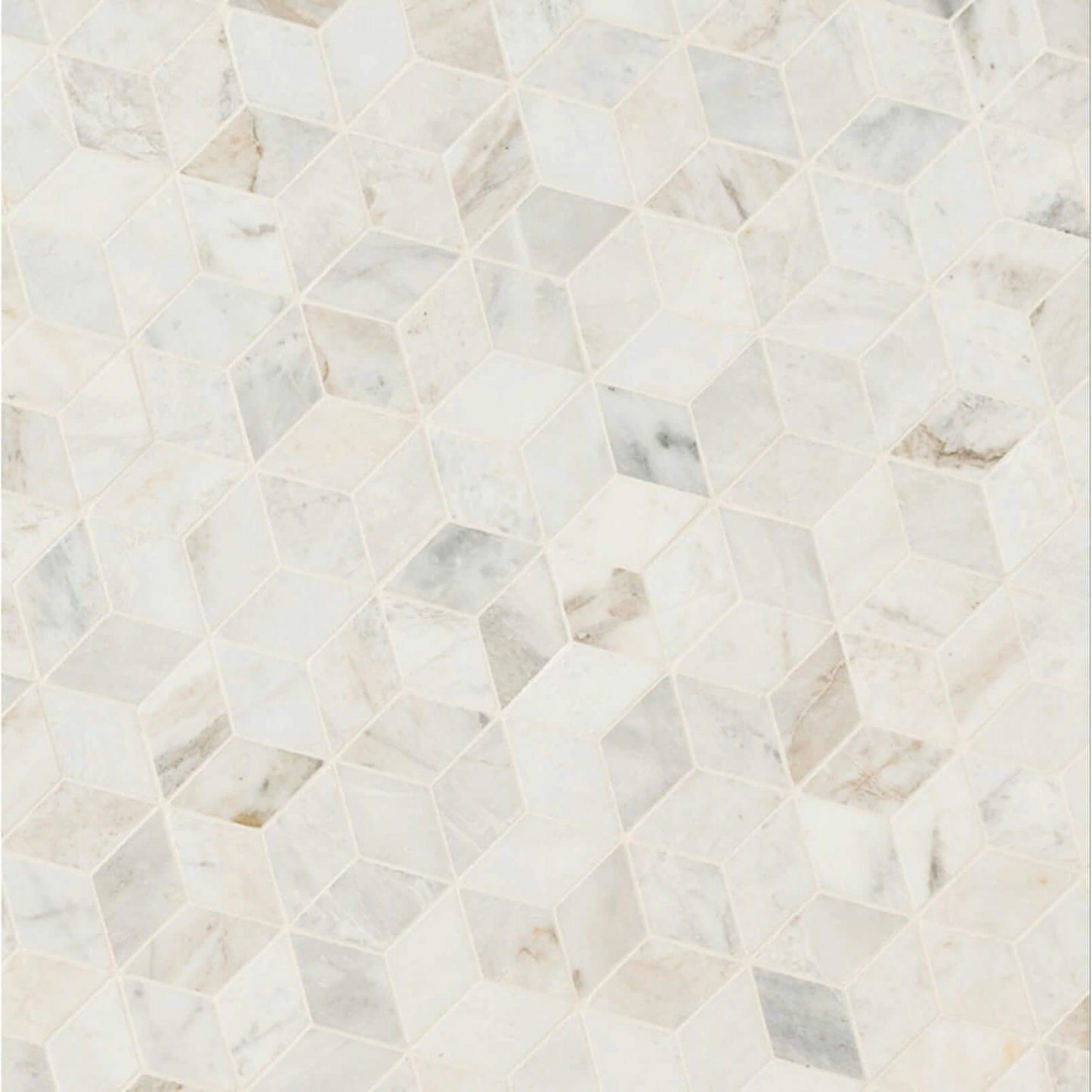 Arabescato Venato Calacatta White Cube Honed Mosaic Tile