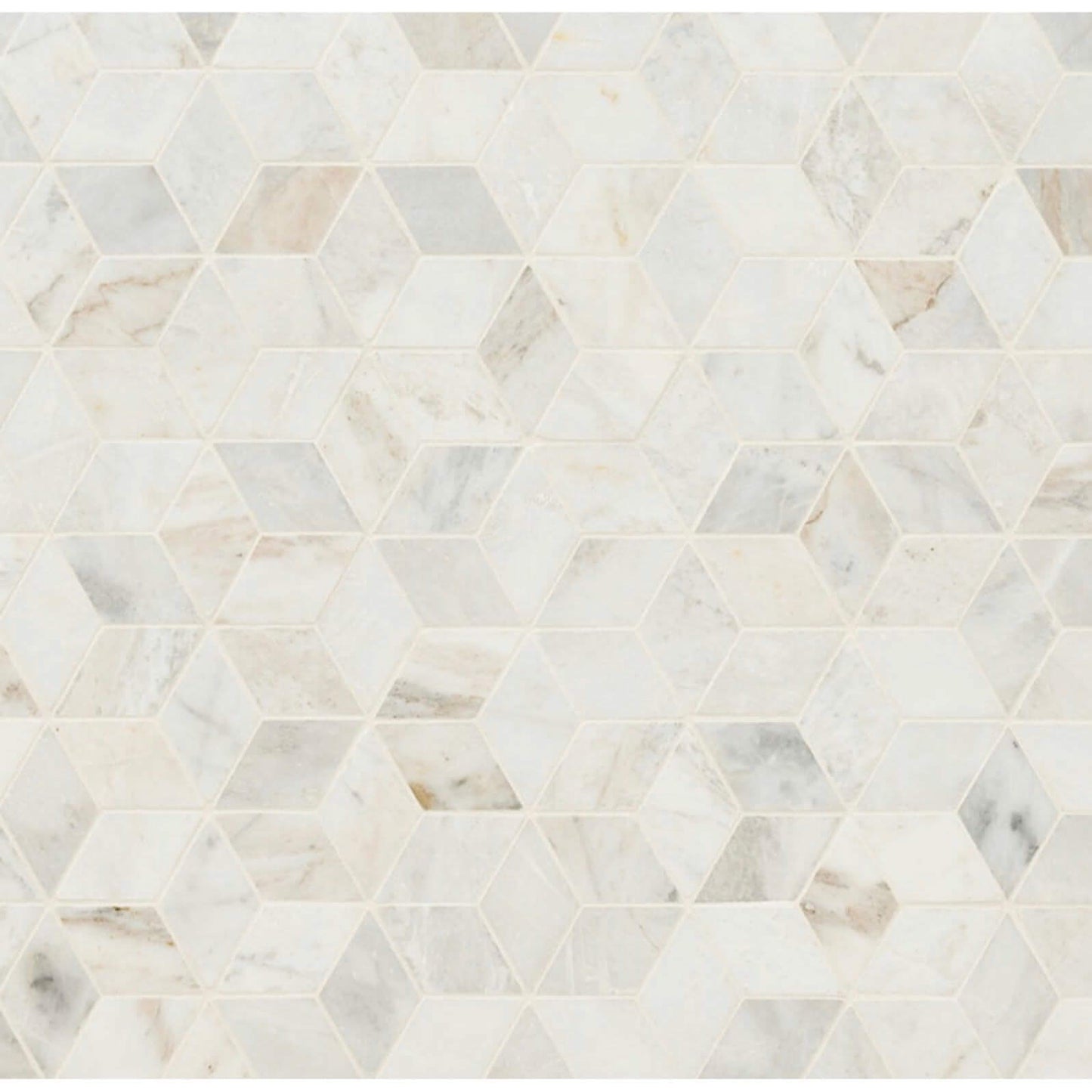 Arabescato Venato Calacatta White Cube Honed Mosaic Tile