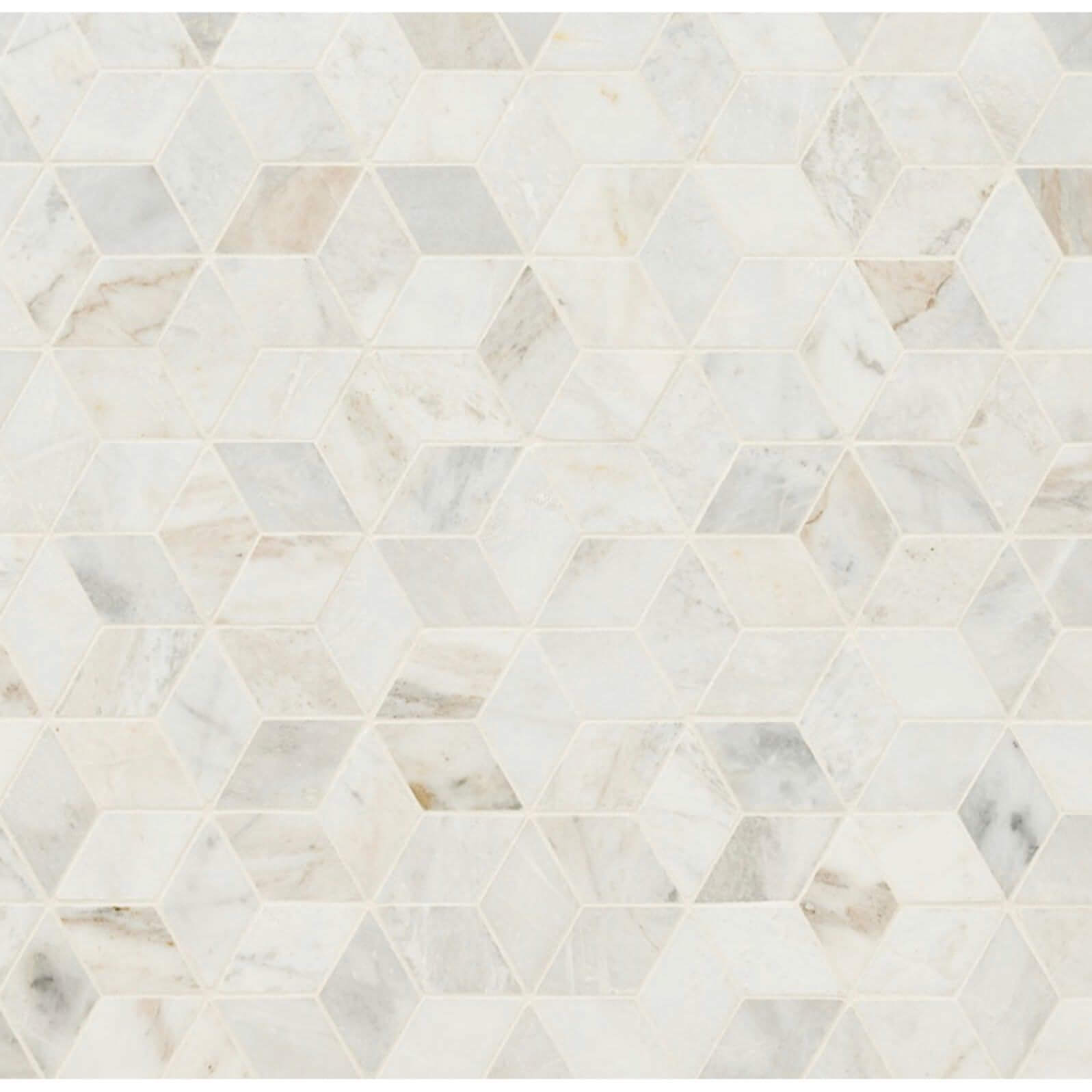 Arabescato Venato Calacatta White Cube Honed Mosaic Tile