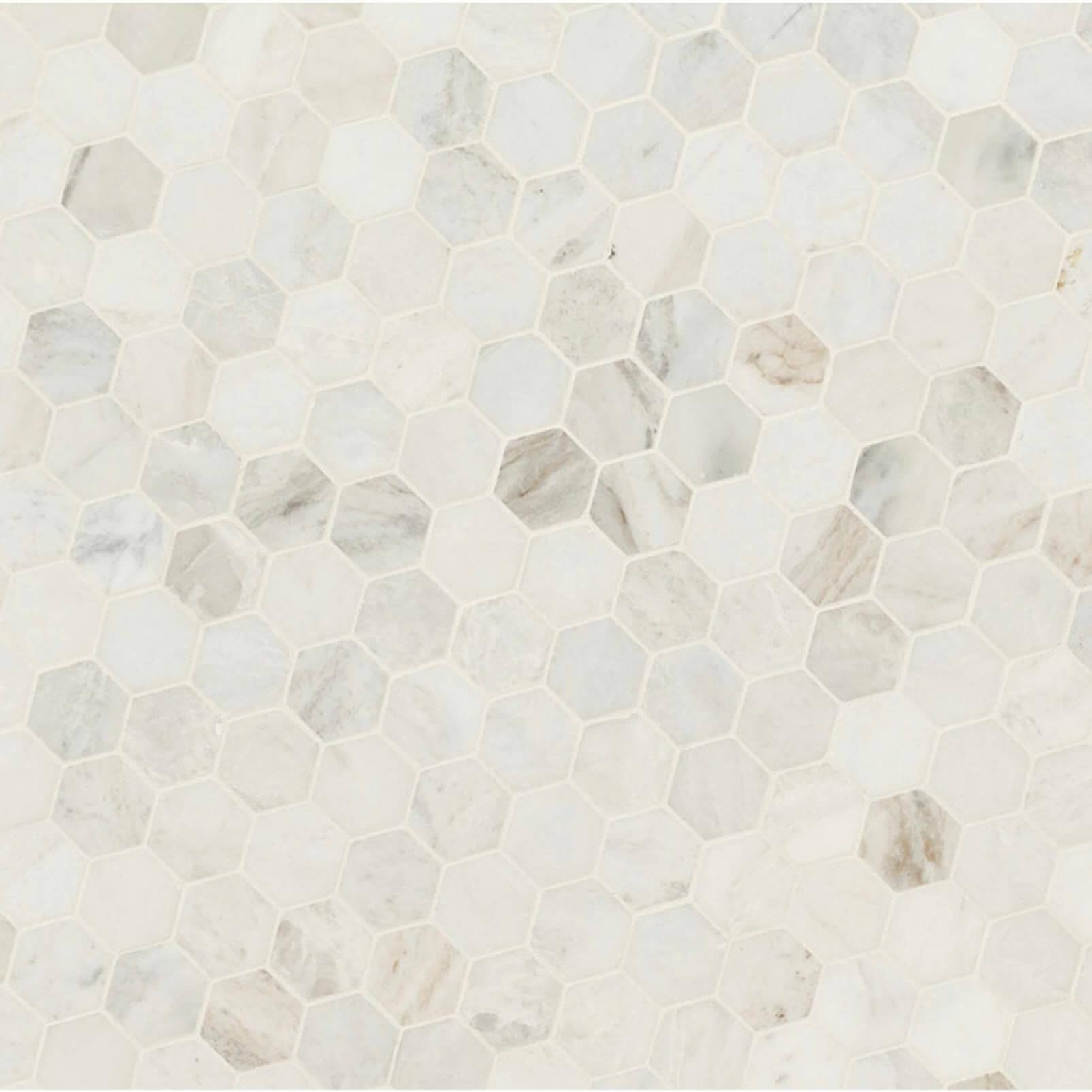 Arabescato Venato Calacatta White Hexagon Honed 2”