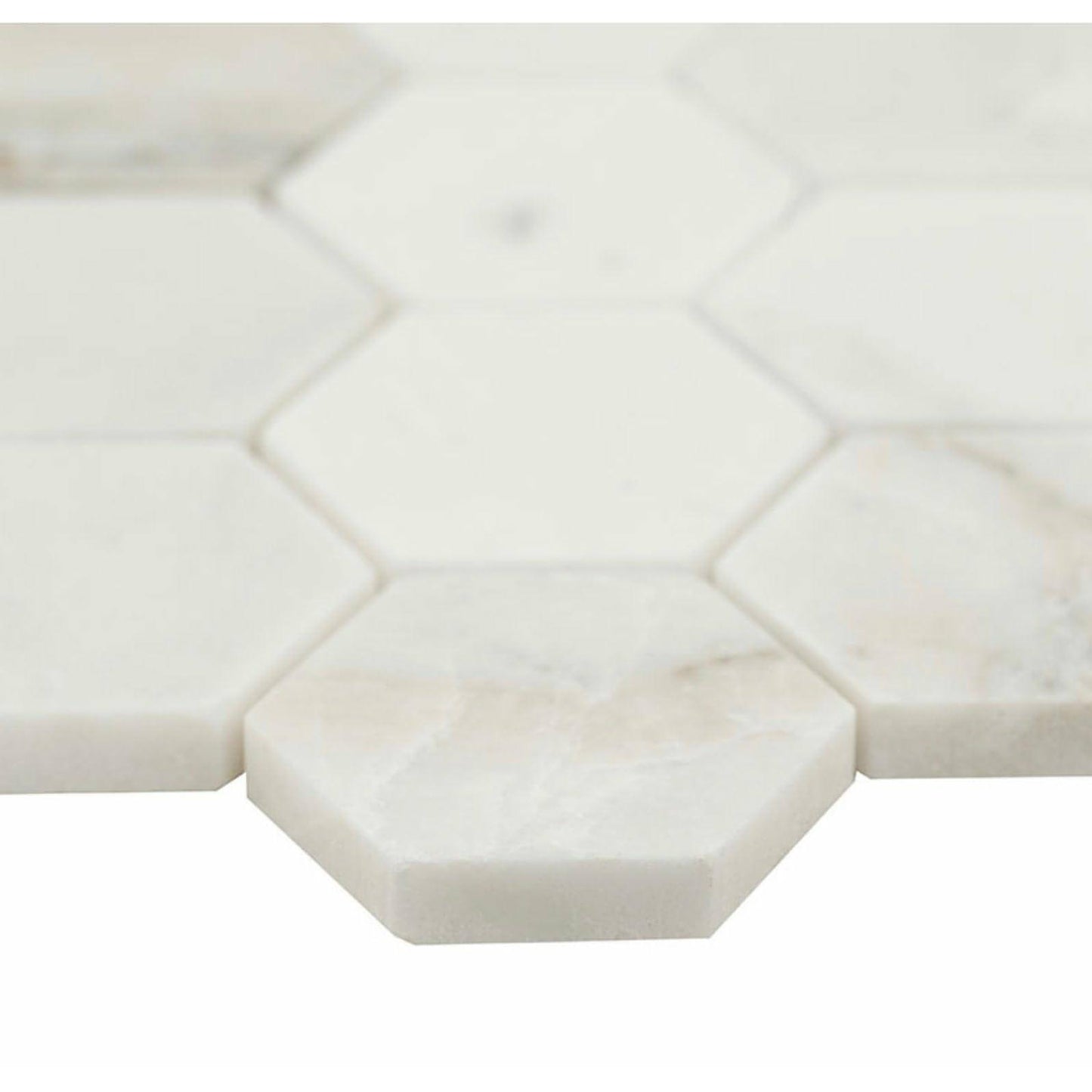Arabescato Venato Calacatta White Hexagon Honed 2”