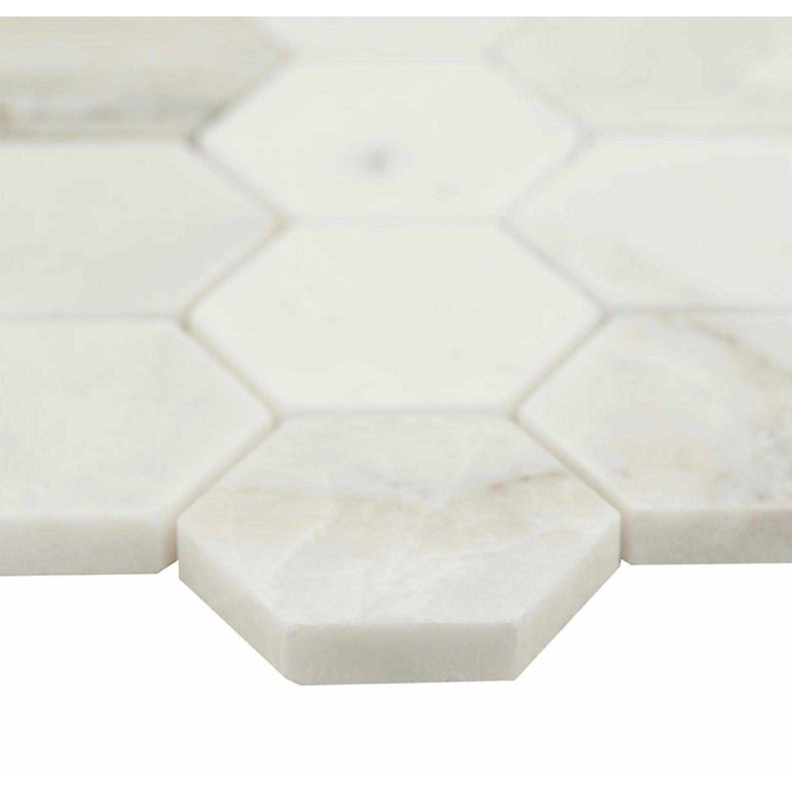 Arabescato Venato Calacatta White Hexagon Honed 2”