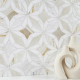 Athena Gold Estrella 10"x10" Polished Marble Mosaic Floor and Wall Tile