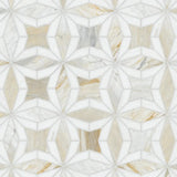 Athena Gold Estrella 10"x10" Polished Marble Mosaic Floor and Wall Tile