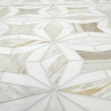 Athena Gold Estrella 10"x10" Polished Marble Mosaic Floor and Wall Tile