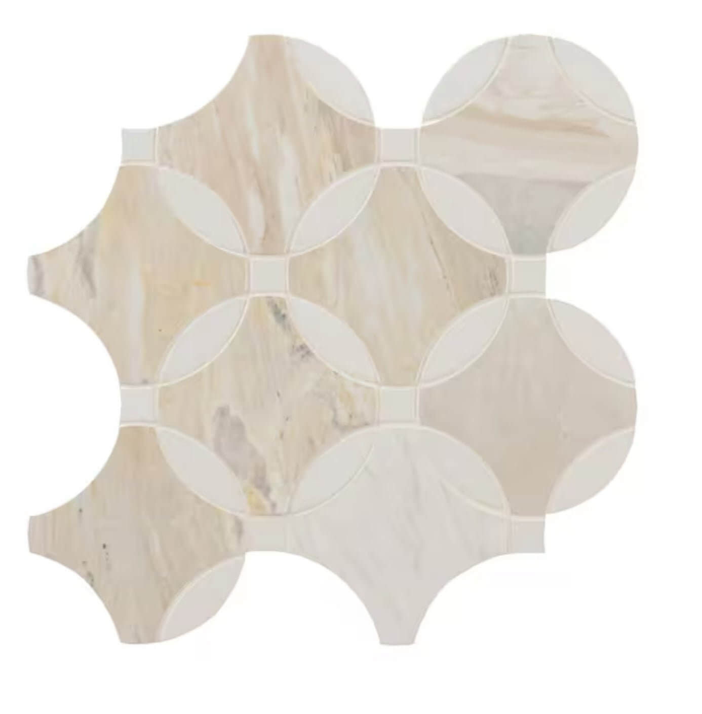 Athena Gold Lola 10”x10” Polished Mesh-Mounted Marble Mosaic Floor and Wall