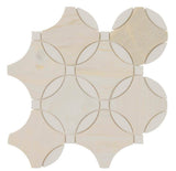 Athena Gold Lola 10”x10” Polished Mesh-Mounted Marble Mosaic Floor and Wall
