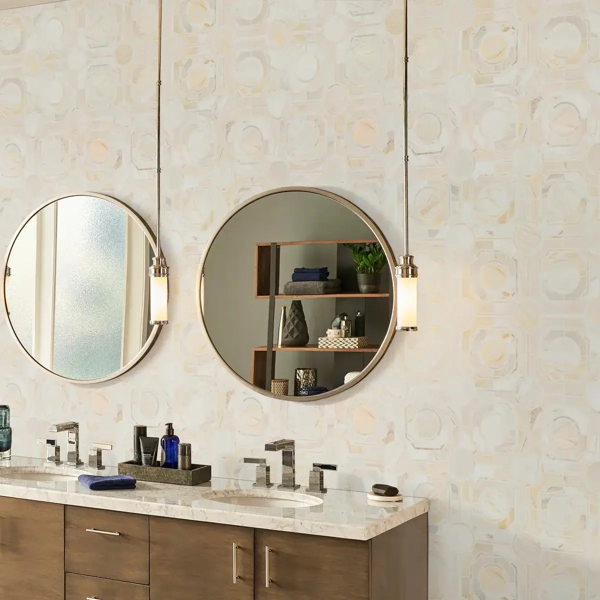 Athena Gold Regency 10" X 10" Polished Marble Mosaic Tile
