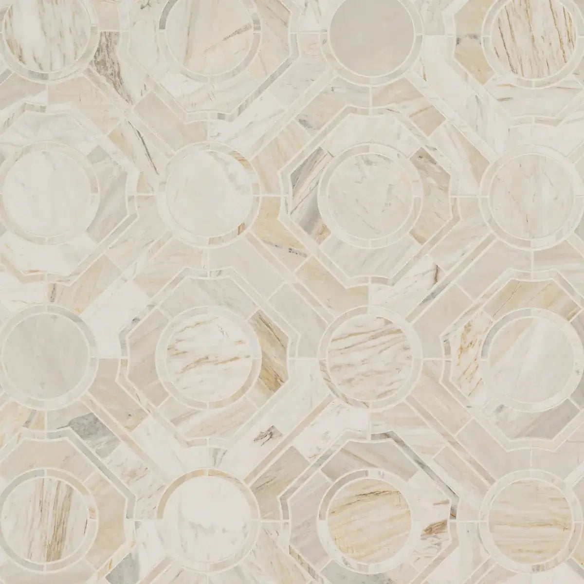 Athena Gold Regency 10" X 10" Polished Marble Mosaic Tile