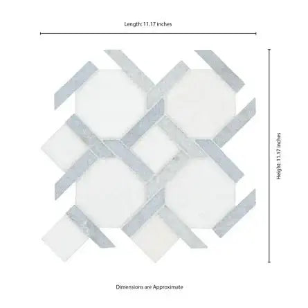 Azula Kaya 11"x11" Polished Marble Mosaic Floor and Wall Tile