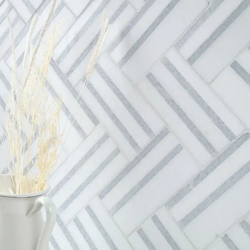 Azula Linea 8" x 13" Polished Marble Mosaic Floor and Wall Tile