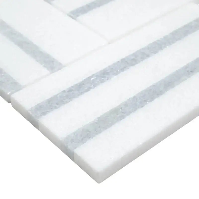 Azula Linea 8" x 13" Polished Marble Mosaic Floor and Wall Tile