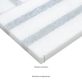 Azula Linea 8" x 13" Polished Marble Mosaic Floor and Wall Tile