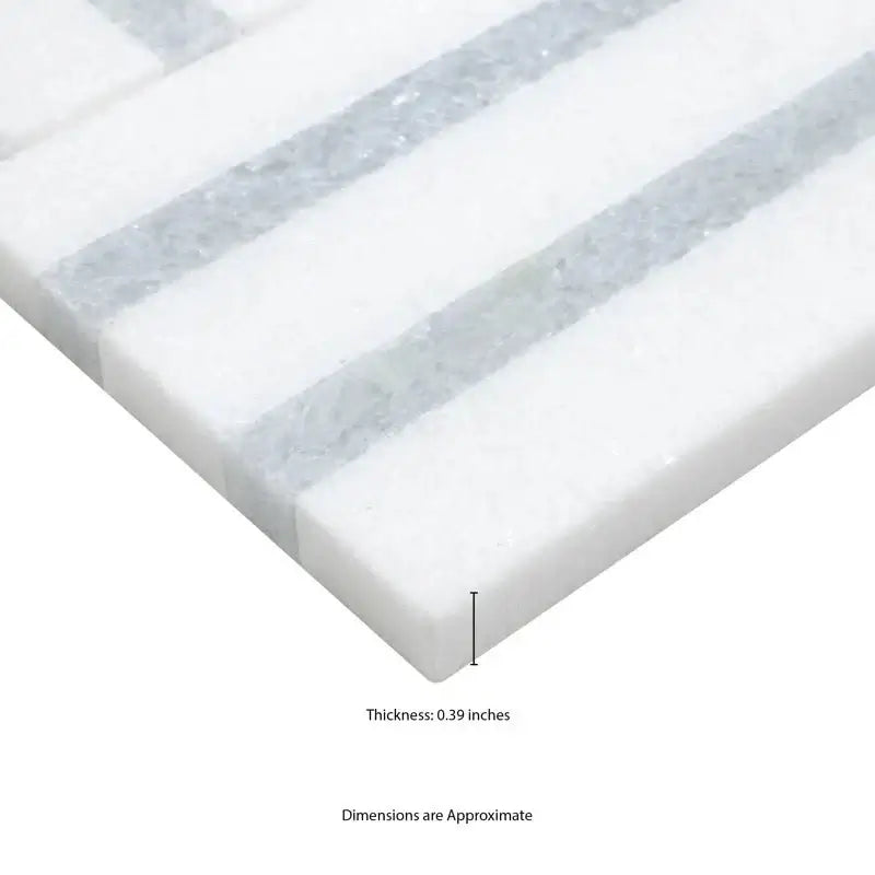 Azula Linea 8" x 13" Polished Marble Mosaic Floor and Wall Tile
