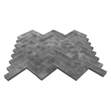 Bardiglio Gray Marble 1" x 3" Herringbone Mosaic Tile Honed