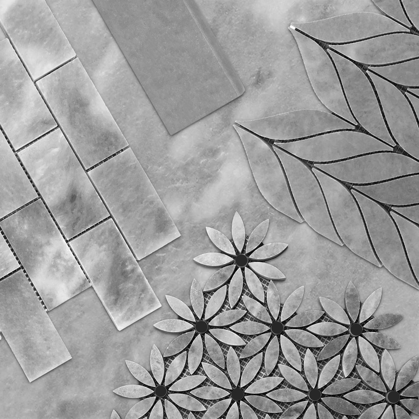 Bardiglio Gray Marble 2x4 Mosaic Tile Honed