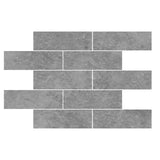 Bardiglio Gray Marble 4x12 Marble Tile Honed
