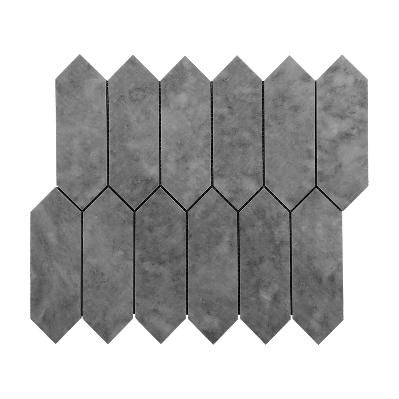 Bardiglio Gray Marble Picket Mosaic Tile Polished