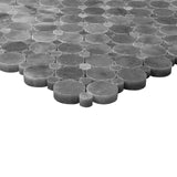 Bardiglio Gray Marble Penny Circles Mosaic Tile with Bardiglio Gray Circles Polished