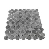 Bardiglio Gray Marble Penny Circles Mosaic Tile with Bardiglio Gray Circles Polished