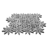 Bardiglio Gray Marble With Bardiglio Gray Accent Daisy Flower Waterjet Mosaic Tile Honed
