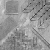 Bardiglio Gray Marble Leaf Shape Mosaic Tile Honed