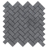 Bardiglio Gray Marble Herringbone Mosaic Tile Polished
