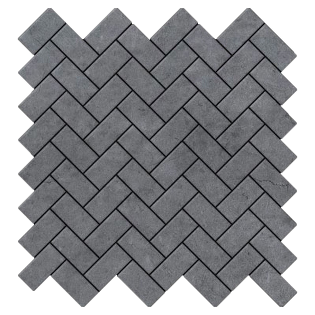 Bardiglio Gray Marble Herringbone Mosaic Tile Polished