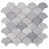 Bardiglio Italian Gray in Fan Shape 12 x 12