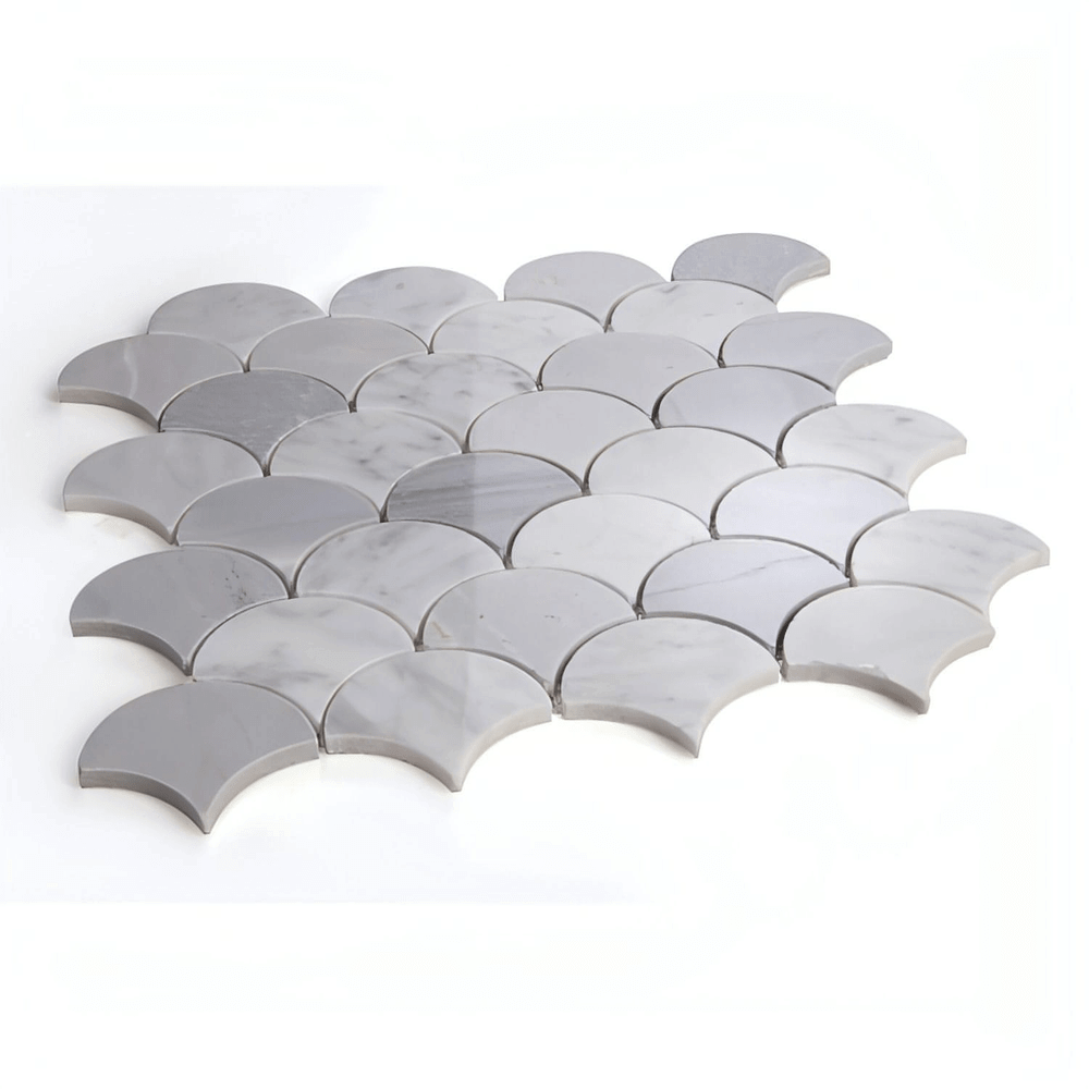 Bardiglio Italian Gray in Fan Shape 12 x 12
