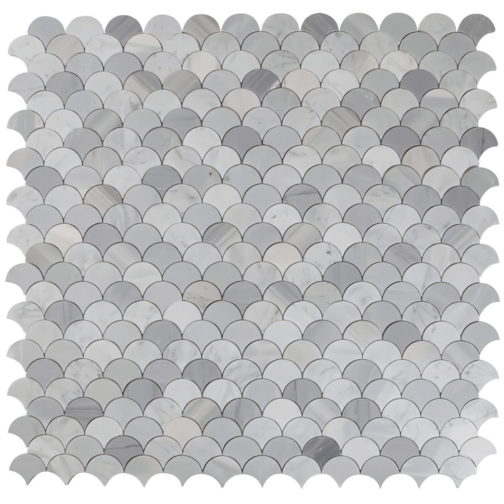 Bardiglio Italian Gray in Fan Shape 12 x 12