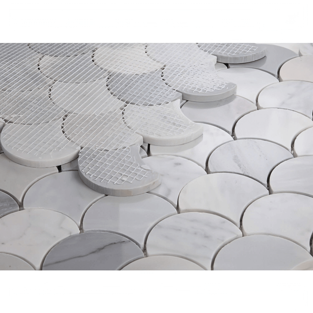 Bardiglio Italian Gray in Fan Shape 12 x 12