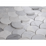 Bardiglio Italian Gray in Fan Shape 12 x 12