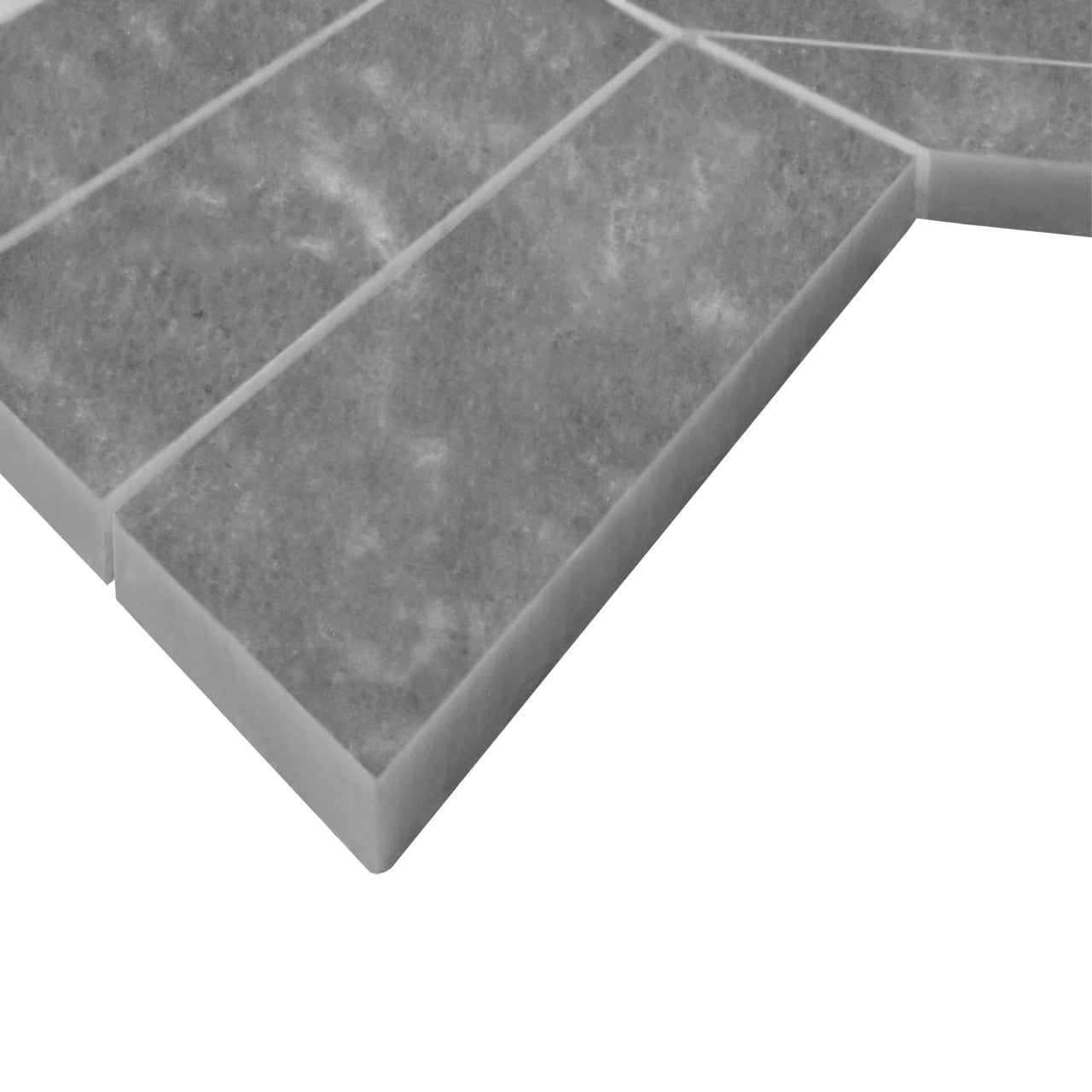 Bardiglio Gray Marble 2" x 8" Chevron Mosaic Tile Honed
