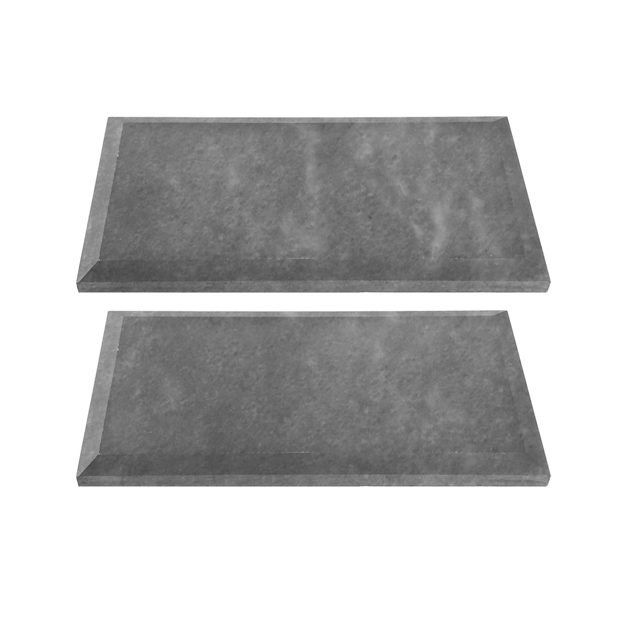 4" x 12" Bardiglio Gray Marble Wide Beveled Mosaic Tile Polished