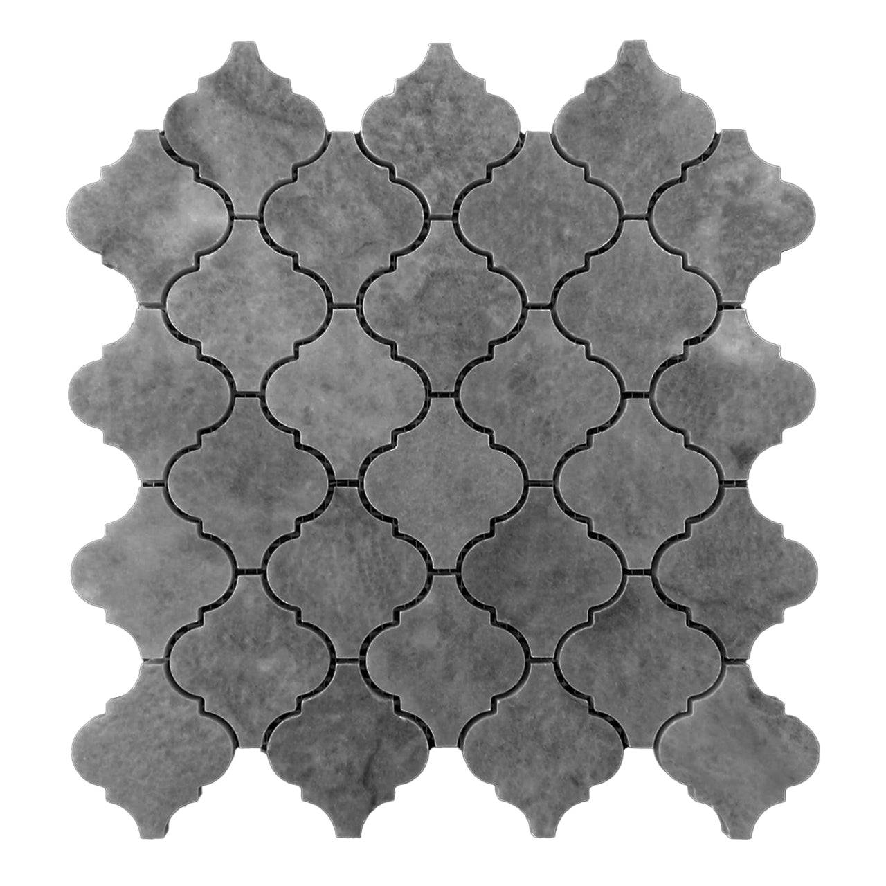 Bardiglio Gray Marble Arabesque Baroque Lantern Mosaic Tile Polished