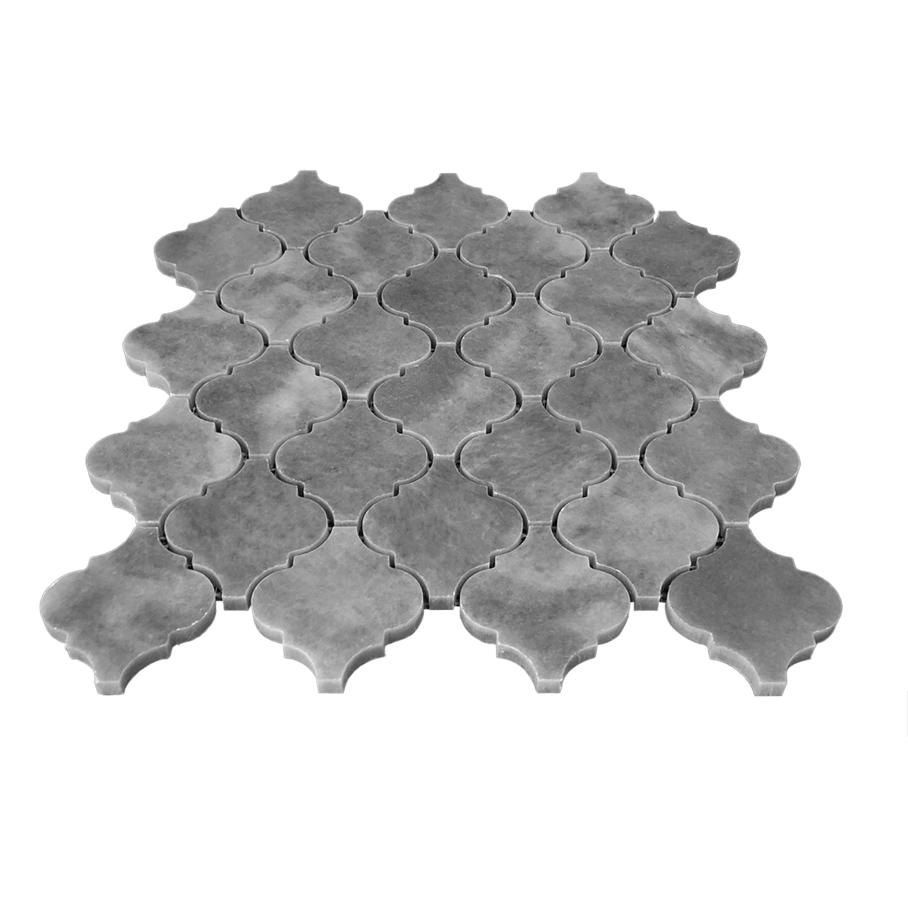 Bardiglio Gray Marble Arabesque Baroque Lantern Mosaic Tile Polished